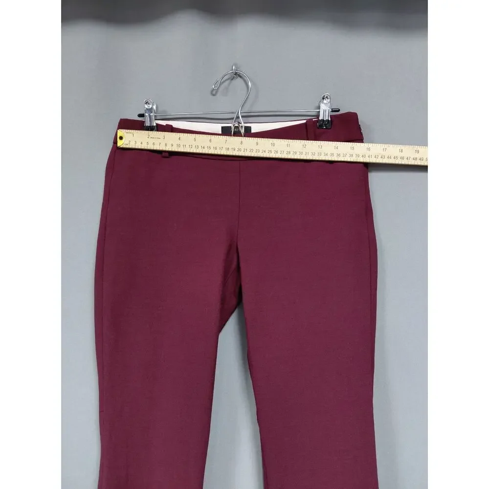 J.Crew Minnie Wool Blend Burgundy Side Zip Skinny Pants Women Size 6P